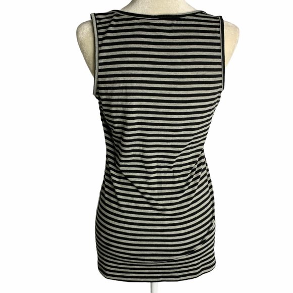 6 Degrees Striped Tank Top with Ruffle Zipper 54PE - Picture 5 of 6